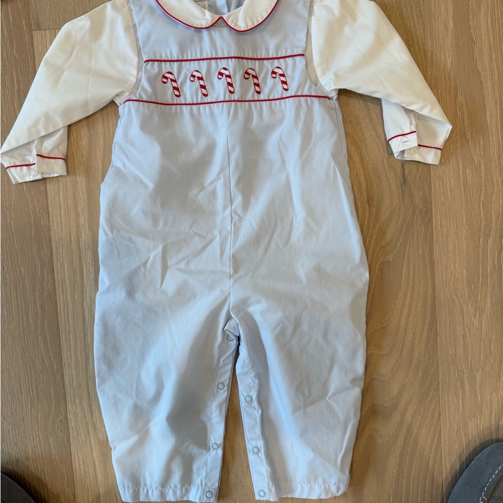 Petit Ami Blue and White Kids One Piece